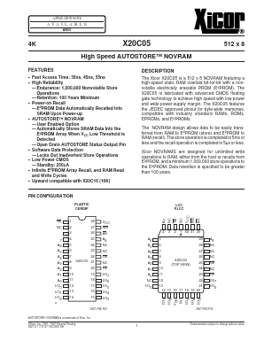 X20C05PM-55 Datasheet PDF Xicor -> Intersil