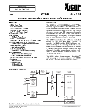 X25642 Datasheet PDF Xicor -> Intersil