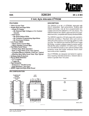 X28C64D Datasheet PDF Xicor -> Intersil