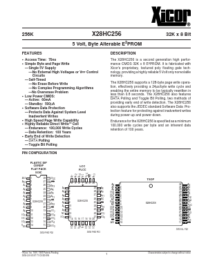 X28HC256T-70 Datasheet PDF Xicor -> Intersil