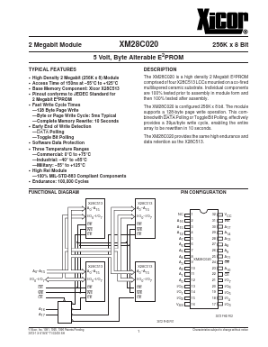 XM28C020PMHR Datasheet PDF Xicor -> Intersil