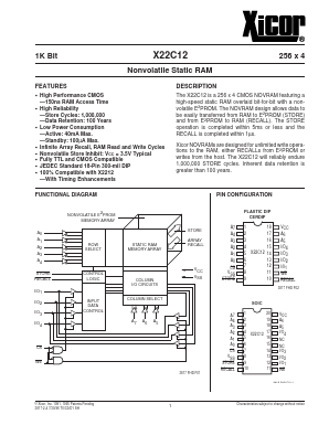 X22C12DM Datasheet PDF Xicor -> Intersil