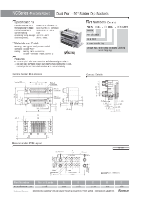 NCS036-D002-K13289 Datasheet PDF Yamaichi Electronics Co., Ltd.