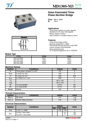 MD130S08M3 Datasheet PDF Yangzhou yangjie electronic co., Ltd