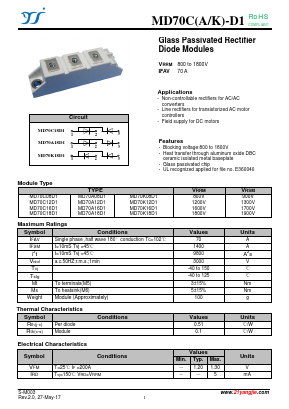 MD70A12D1 Datasheet PDF Yangzhou yangjie electronic co., Ltd