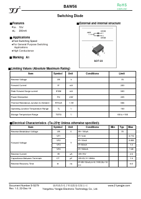 BAW56 Datasheet PDF Yangzhou yangjie electronic co., Ltd