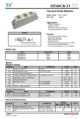 MT60CB18T1 Datasheet PDF Yangzhou yangjie electronic co., Ltd