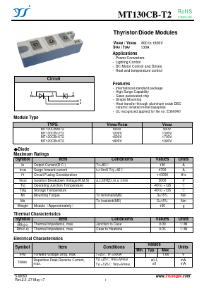 MT130CB08T2 Datasheet PDF Yangzhou yangjie electronic co., Ltd
