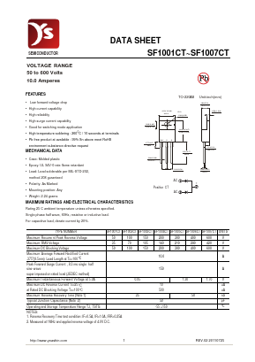 SF1007CT Datasheet PDF Yea Shin Technology Co., Ltd