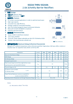 SS24A Datasheet PDF YENYO TECHNOLOGY Co., Ltd