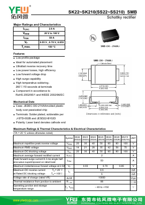 SS22-SMB Datasheet PDF DONGGUAN YOU FENG WEI ELECTRONICS CO., LTD