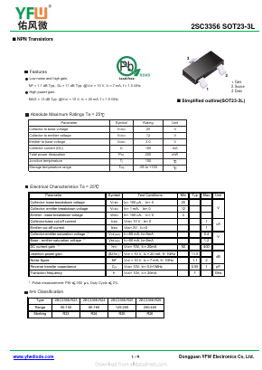 2SC3356-R26 Datasheet PDF DONGGUAN YOU FENG WEI ELECTRONICS CO., LTD