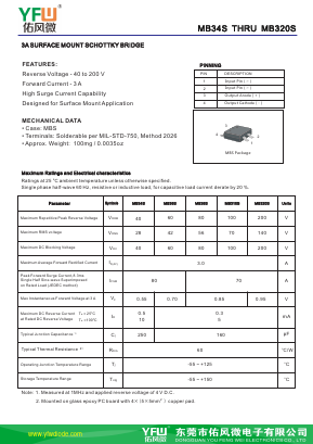 MB34S Datasheet PDF DONGGUAN YOU FENG WEI ELECTRONICS CO., LTD