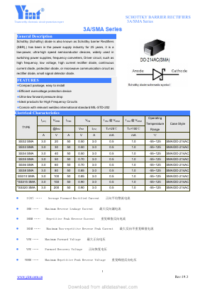 SS35SMA Datasheet PDF Shanghai Yint Electronic Co., Ltd.