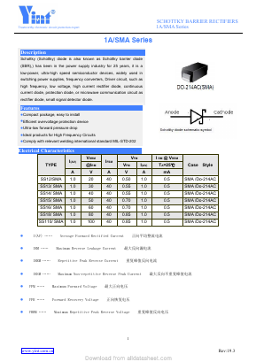 SS15SMA Datasheet PDF Shanghai Yint Electronic Co., Ltd.