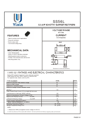 SS56L Datasheet PDF Shenzhen Yixinwei Technology Co., Ltd.