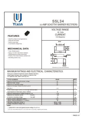 SSL34 Datasheet PDF Shenzhen Yixinwei Technology Co., Ltd.