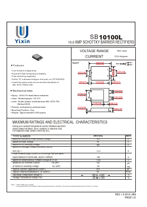 SR10100L Datasheet PDF Shenzhen Yixinwei Technology Co., Ltd.