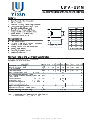 US1J Datasheet PDF Shenzhen Yixinwei Technology Co., Ltd.