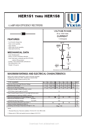 HER153 Datasheet PDF Shenzhen Yixinwei Technology Co., Ltd.