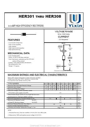 HER305 Datasheet PDF Shenzhen Yixinwei Technology Co., Ltd.