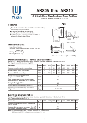 ABS2 Datasheet PDF Shenzhen Yixinwei Technology Co., Ltd.