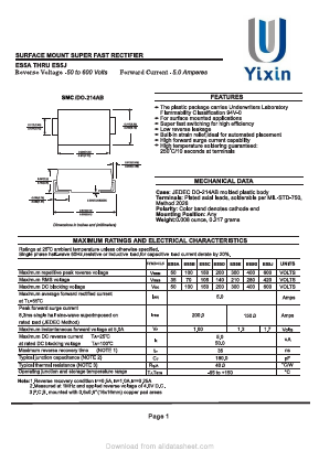 ES5J Datasheet PDF Shenzhen Yixinwei Technology Co., Ltd.