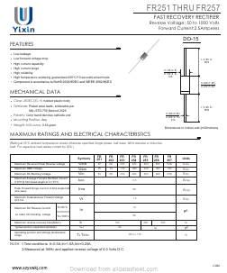 FR256 Datasheet PDF Shenzhen Yixinwei Technology Co., Ltd.