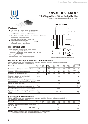 KBP305 Datasheet PDF Shenzhen Yixinwei Technology Co., Ltd.