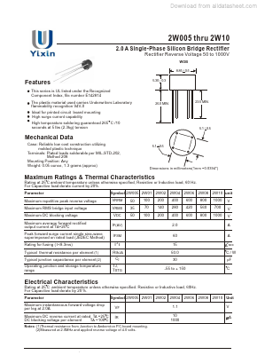 2W08 Datasheet PDF Shenzhen Yixinwei Technology Co., Ltd.