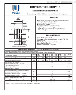 KBP306 Datasheet PDF Shenzhen Yixinwei Technology Co., Ltd.