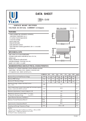 S5A Datasheet PDF Shenzhen Yixinwei Technology Co., Ltd.
