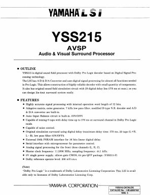 YSS215-F Datasheet PDF Yamaha Corporation