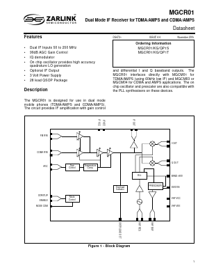 MGCR01QP1S Datasheet PDF Zarlink Semiconductor Inc