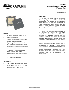PX6410 Datasheet PDF Zarlink Semiconductor Inc