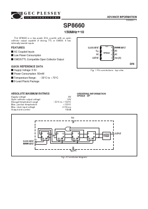 SP8660 Datasheet PDF Zarlink Semiconductor Inc