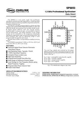 SP8853/A/HC Datasheet PDF Zarlink Semiconductor Inc