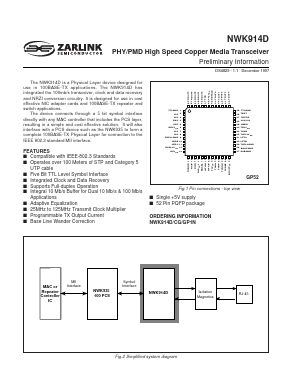 NWK914DCG Datasheet PDF Zarlink Semiconductor Inc