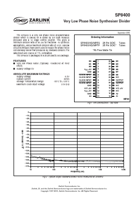 SP8400 Datasheet PDF Zarlink Semiconductor Inc