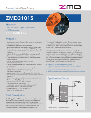 ZMD31015AICS Datasheet PDF Zentrum Mikroelektronik Dresden AG