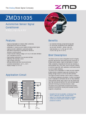 ZMD31035AAB Datasheet PDF Zentrum Mikroelektronik Dresden AG