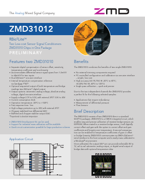 ZMD31012 Datasheet PDF Zentrum Mikroelektronik Dresden AG