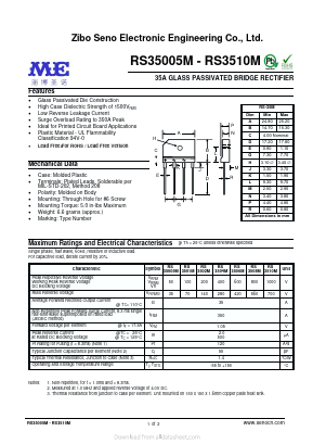 RS3510M Datasheet PDF Zibo Seno Electronic Engineering Co.,Ltd