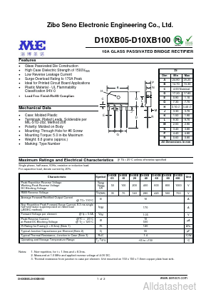 D10XB100 Datasheet PDF Zibo Seno Electronic Engineering Co.,Ltd