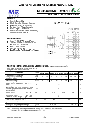MBR8100CD Datasheet PDF Zibo Seno Electronic Engineering Co.,Ltd