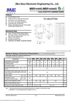 MBR1045G Datasheet PDF Zibo Seno Electronic Engineering Co.,Ltd