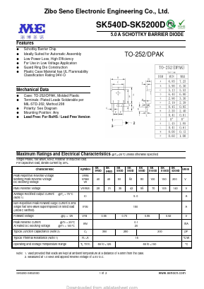 SK540D Datasheet PDF Zibo Seno Electronic Engineering Co.,Ltd