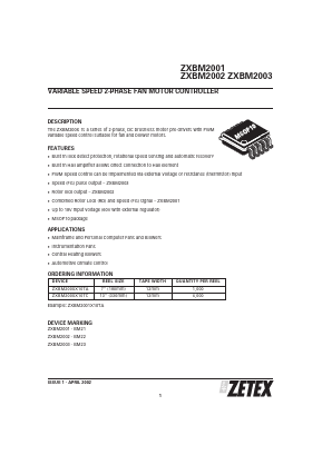 ZXBM2002X10TC Datasheet PDF Zetex => Diodes