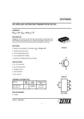 ZX5T869G Datasheet PDF Zetex => Diodes