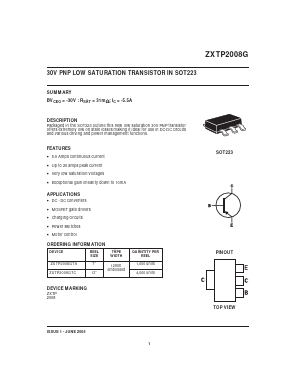 ZXTP2008G Datasheet PDF Zetex => Diodes